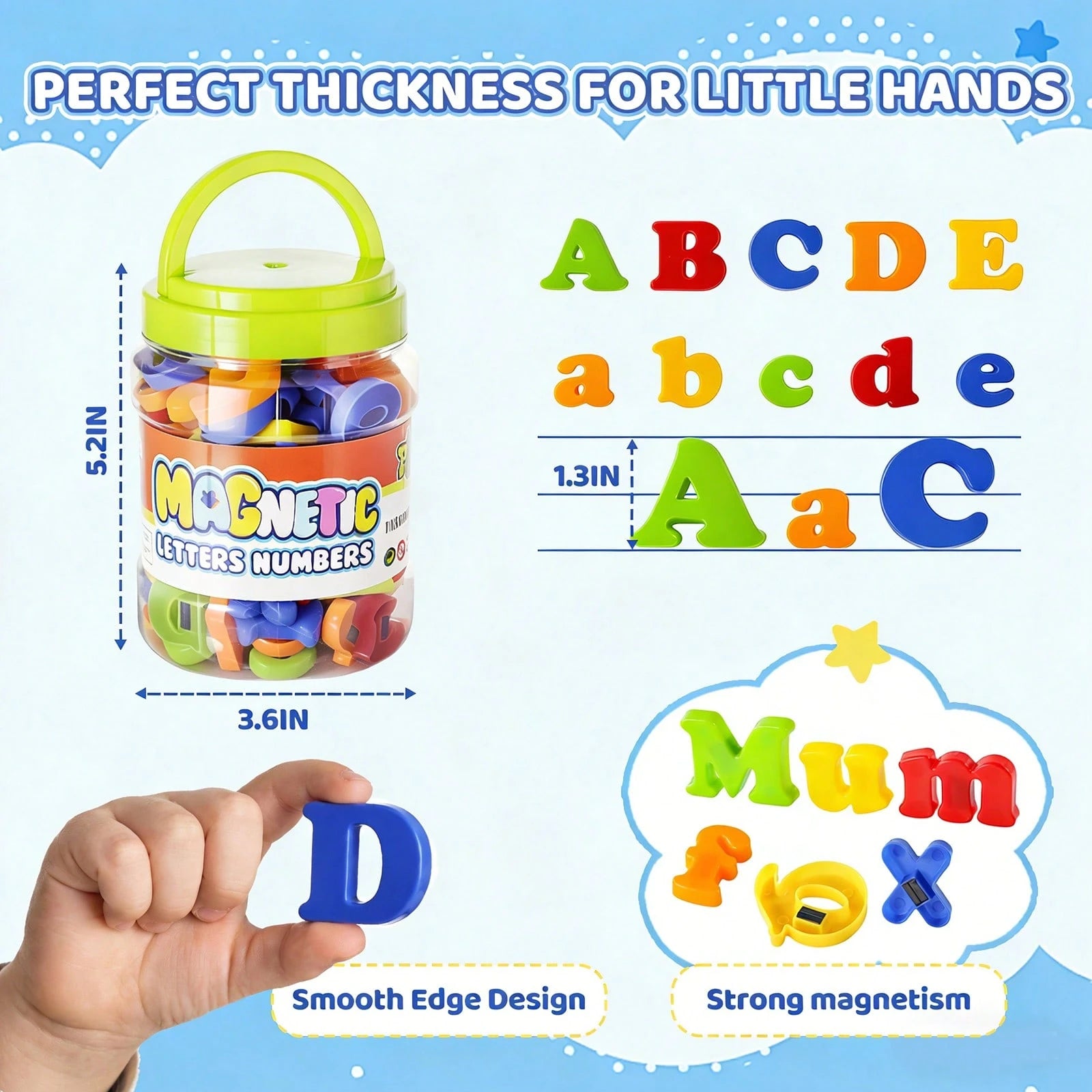 SHINDEL 103 PCS Alphabet Magnetic Letters And Numbers For Toddlers, ABC 123 Fridge Educational Set,Great Learning Gift From Parents Or Teachers