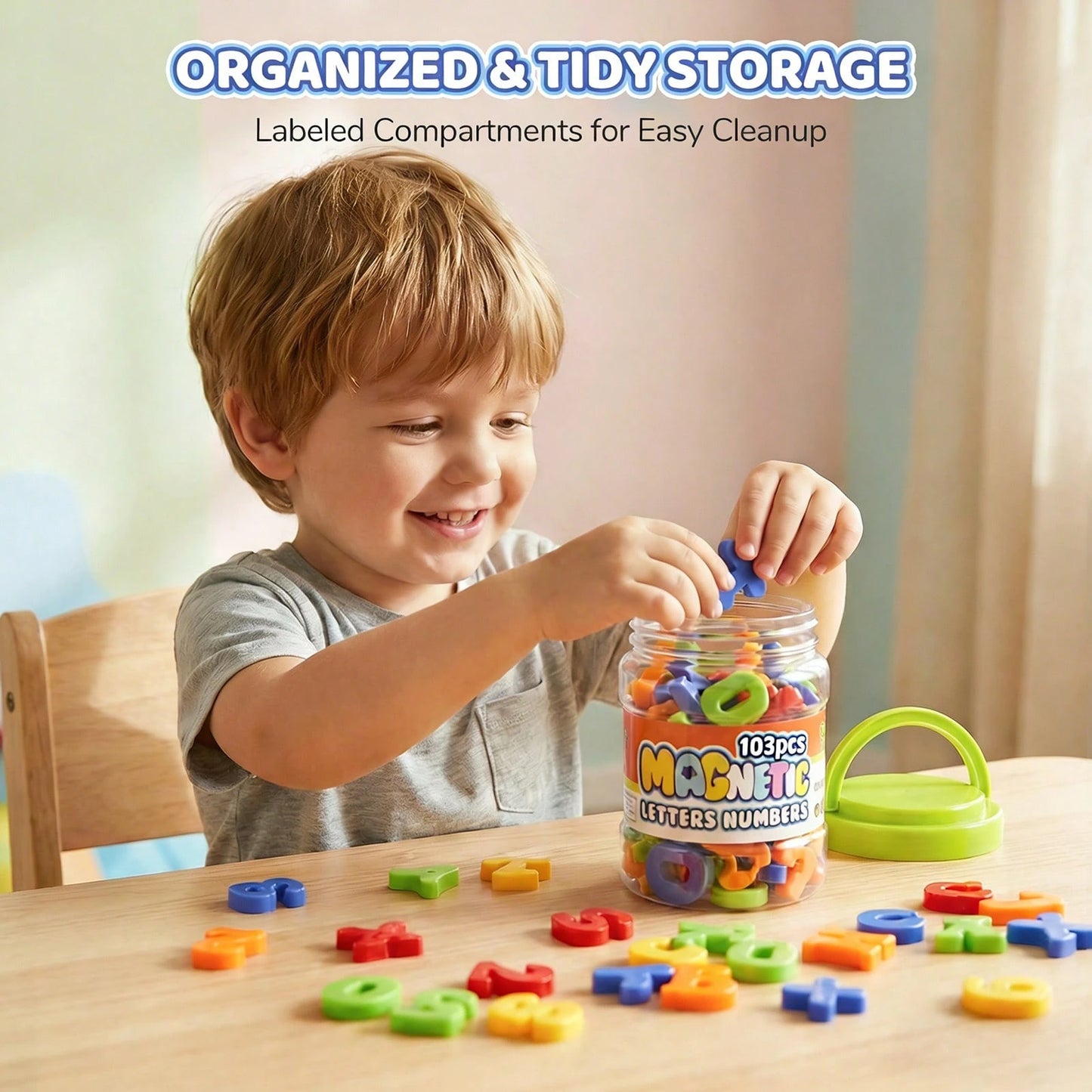 SHINDEL 103 PCS Alphabet Magnetic Letters And Numbers For Toddlers, ABC 123 Fridge Educational Set,Great Learning Gift From Parents Or Teachers