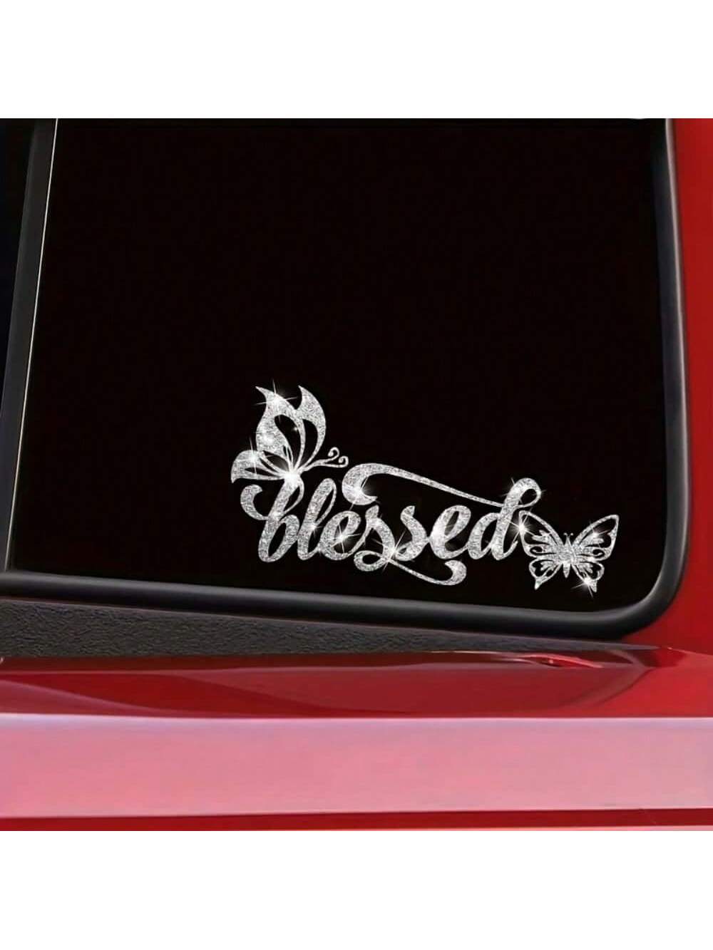 Shiny Butterfly Vinyl Stickers, Self-Adhesive Glossy Car Truck Motorcycle Laptop Stickers, Disposable, Asymmetric Shape, Shiny Surface, Automotive Exterior Accessories