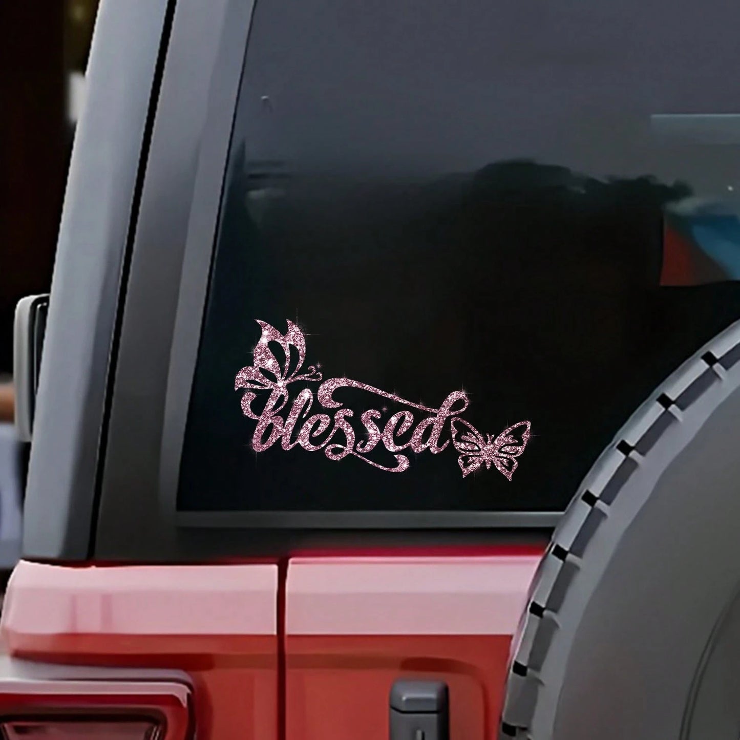 Shiny Butterfly Vinyl Stickers, Self-Adhesive Glossy Car Truck Motorcycle Laptop Stickers, Disposable, Asymmetric Shape, Shiny Surface, Automotive Exterior Accessories