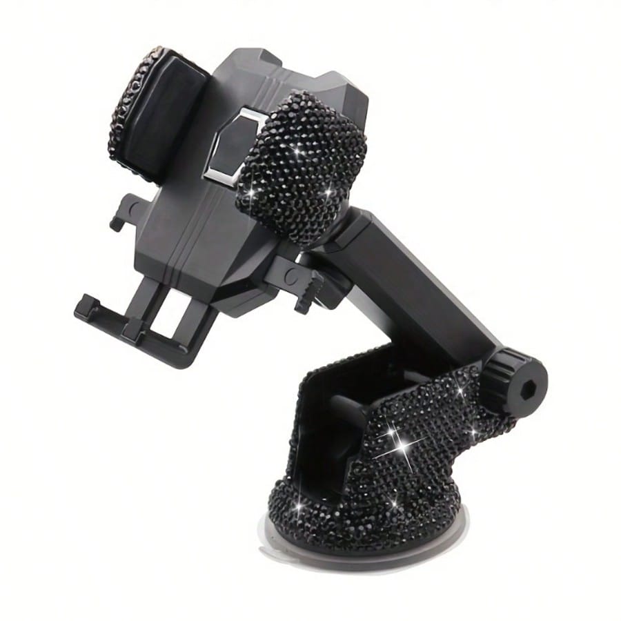 Shiny Crystal Diamond Car Phone Holder, Retractable Universal Model, Firm Grip Without Damaging Phone, More Convenient For Driving Navigation