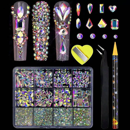 Shiny Gold & Silver A-Z Rhinestone Letter Nail Art Charms, Personalized Initial Nail Gems, Suitable For DIY Nail Art