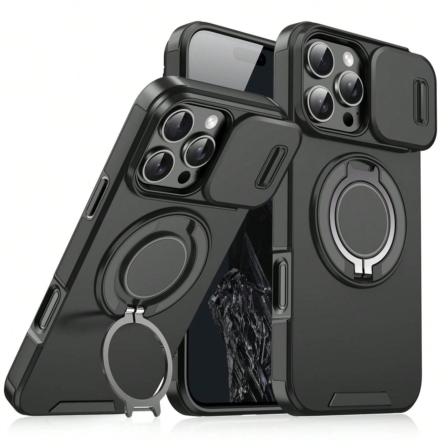 Shockproof Armored Sliding Cover Phone Case Compatible With IPhone 17 Pro Max 16E 16 15 14 13 12 11 Pro Max, Also Compatible With IPhone 16 Pro Max 16 Pro 16 Plus 17 Pro 17 Air 13 Pro Max, And Galaxy