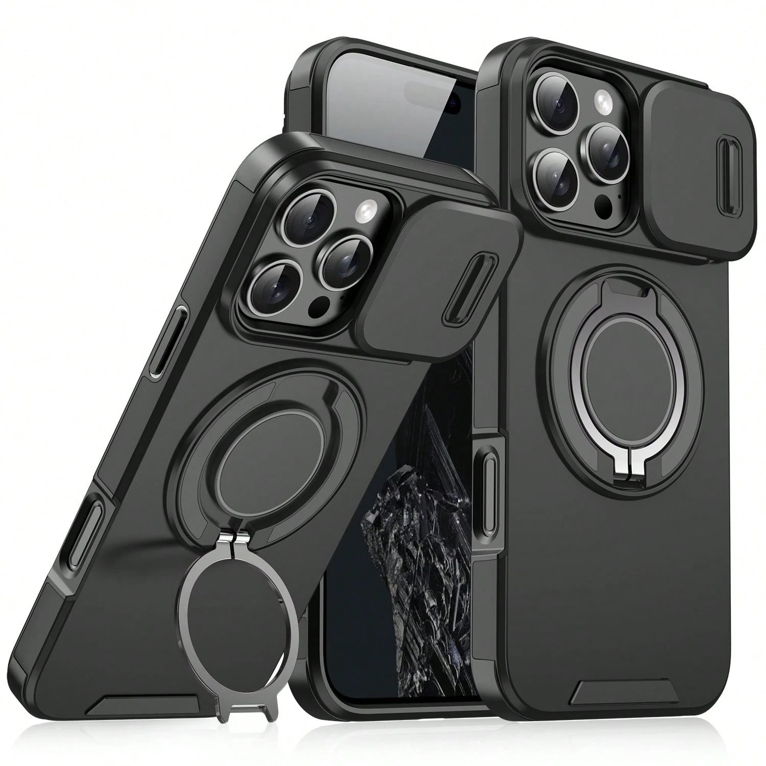 Shockproof Armored Sliding Cover Phone Case Compatible With IPhone 17 Pro Max 16E 16 15 14 13 12 11 Pro Max, Also Compatible With IPhone 16 Pro Max 16 Pro 16 Plus 17 Pro 17 Air 13 Pro Max, And Galaxy