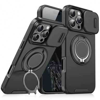 Shockproof Armored Sliding Cover Phone Case Compatible With IPhone 17 Pro Max 16E 16 15 14 13 12 11 Pro Max, Also Compatible With IPhone 16 Pro Max 16 Pro 16 Plus 17 Pro 17 Air 13 Pro Max, And Galaxy