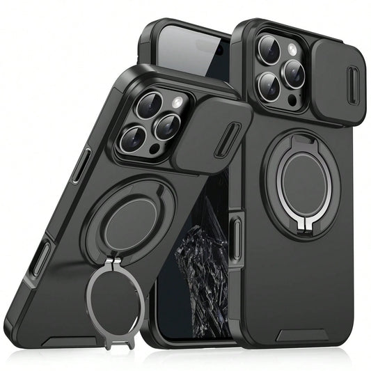 Shockproof Armored Sliding Cover Phone Case Compatible With IPhone 17 Pro Max 16E 16 15 14 13 12 11 Pro Max, Also Compatible With IPhone 16 Pro Max 16 Pro 16 Plus 17 Pro 17 Air 13 Pro Max, And Galaxy
