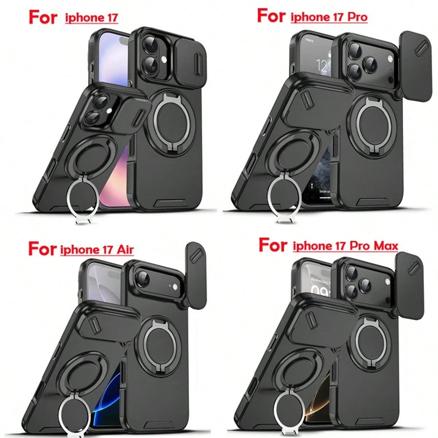 Shockproof Armored Sliding Cover Phone Case Compatible With IPhone 17 Pro Max 16E 16 15 14 13 12 11 Pro Max, Also Compatible With IPhone 16 Pro Max 16 Pro 16 Plus 17 Pro 17 Air 13 Pro Max, And Galaxy