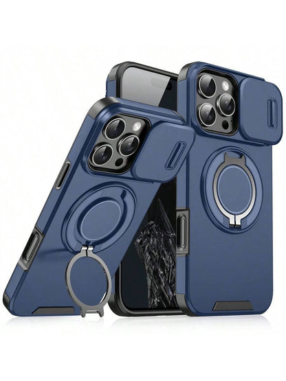 Shockproof Armored Sliding Cover Phone Case Compatible With IPhone 17 Pro Max 16E 16 15 14 13 12 11 Pro Max, Also Compatible With IPhone 16 Pro Max 16 Pro 16 Plus 17 Pro 17 Air 13 Pro Max, And Galaxy