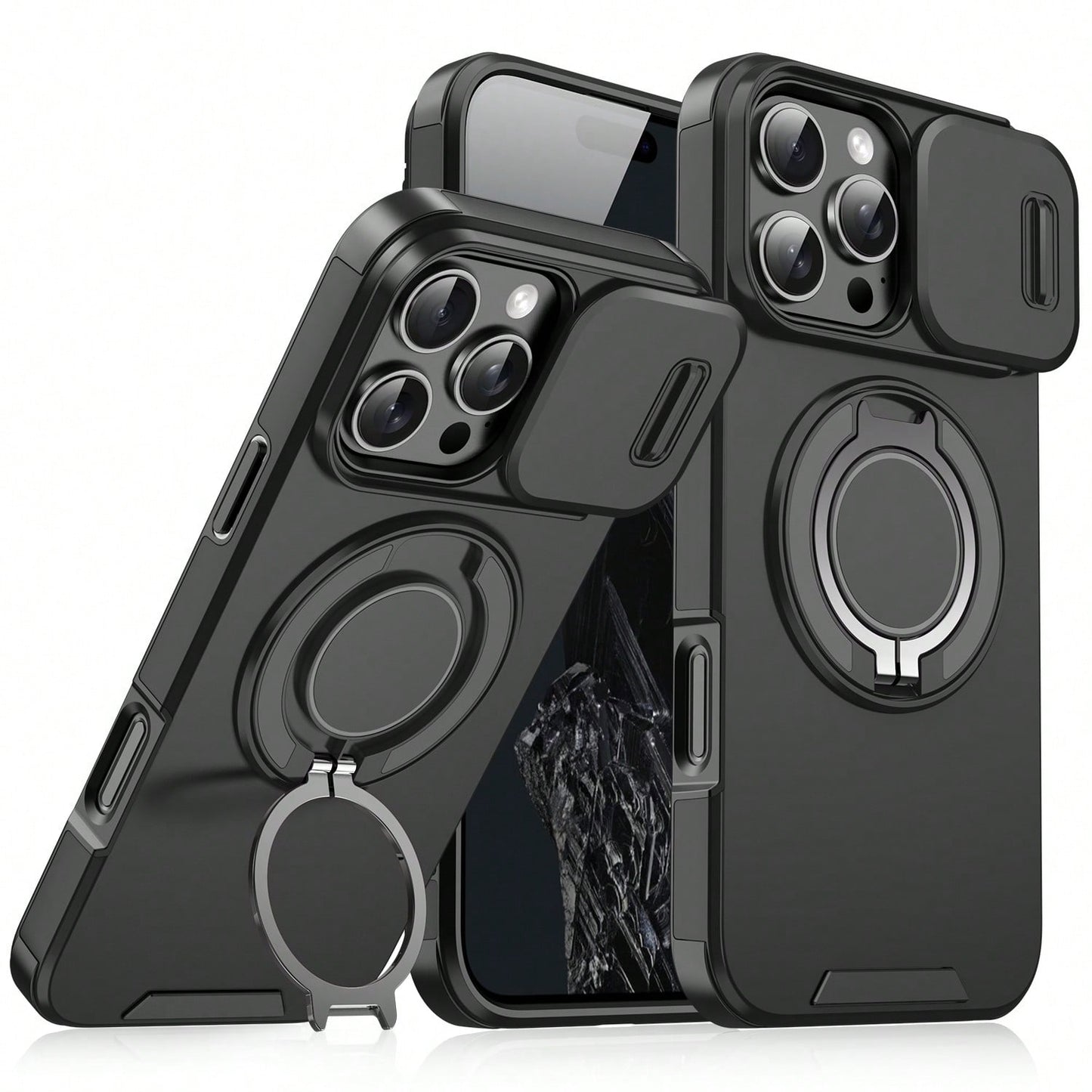 Shockproof Armored Sliding Cover Phone Case Compatible With IPhone 17 Pro Max 16E 16 15 14 13 12 11 Pro Max, Also Compatible With IPhone 16 Pro Max 16 Pro 16 Plus 17 Pro 17 Air 13 Pro Max, And Galaxy