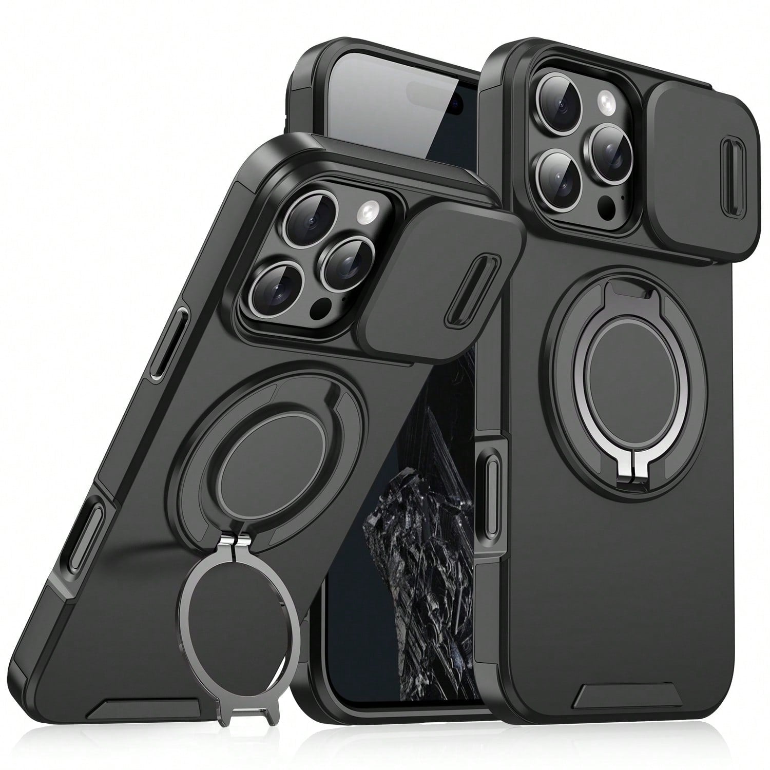 Shockproof Armored Sliding Cover Phone Case Compatible With IPhone 17 Pro Max 16E 16 15 14 13 12 11 Pro Max, Also Compatible With IPhone 16 Pro Max 16 Pro 16 Plus 17 Pro 17 Air 13 Pro Max, And Galaxy