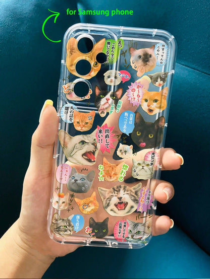 Shockproof Cat Alliance Print Transparent Phone Case Compatible With IPhone 16/11/12/13/14/15/15Pro/15Plus/15ProMax/7Plus/8Plus/X/XsMax/Xr/11Pro/12Pro/13Pro/14Pro/12Mini/13Mini/11ProMax/12ProMax/13Pro