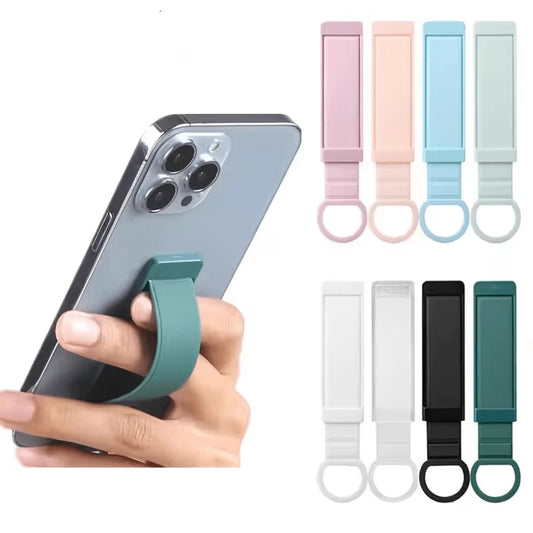 Shockproof Solid Color Long Strip Phone Case Back Sticker Stand, Retractable Wrist Strap Phone Holder, Self-Adhesive Extendable Desktop Stand Mother's Day Gift