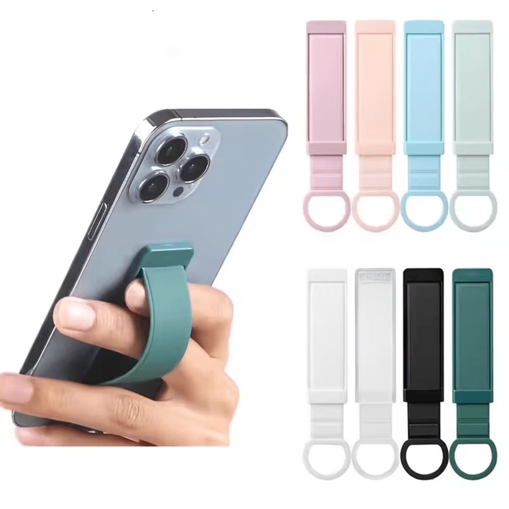 Shockproof Solid Color Long Strip Phone Case Back Sticker Stand, Retractable Wrist Strap Phone Holder, Self-Adhesive Extendable Desktop Stand Mother's Day Gift