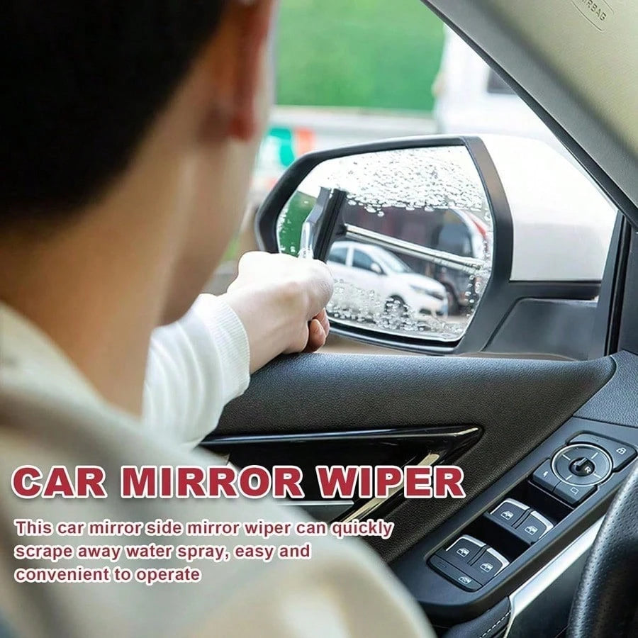 Side Mirror Squeegee, Car Rearview Mirror Wiper, Telescopic Long Pole Water Stain Cleaner, Portable Interior And Exterior Car Cleaning Tool, Rain And Fog Weather Car Accessory, Portable Car Window Cle