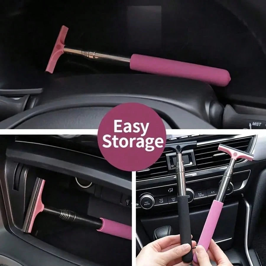 Side Mirror Squeegee, Car Rearview Mirror Wiper, Telescopic Long Pole Water Stain Cleaner, Portable Interior And Exterior Car Cleaning Tool, Rain And Fog Weather Car Accessory, Portable Car Window Cle