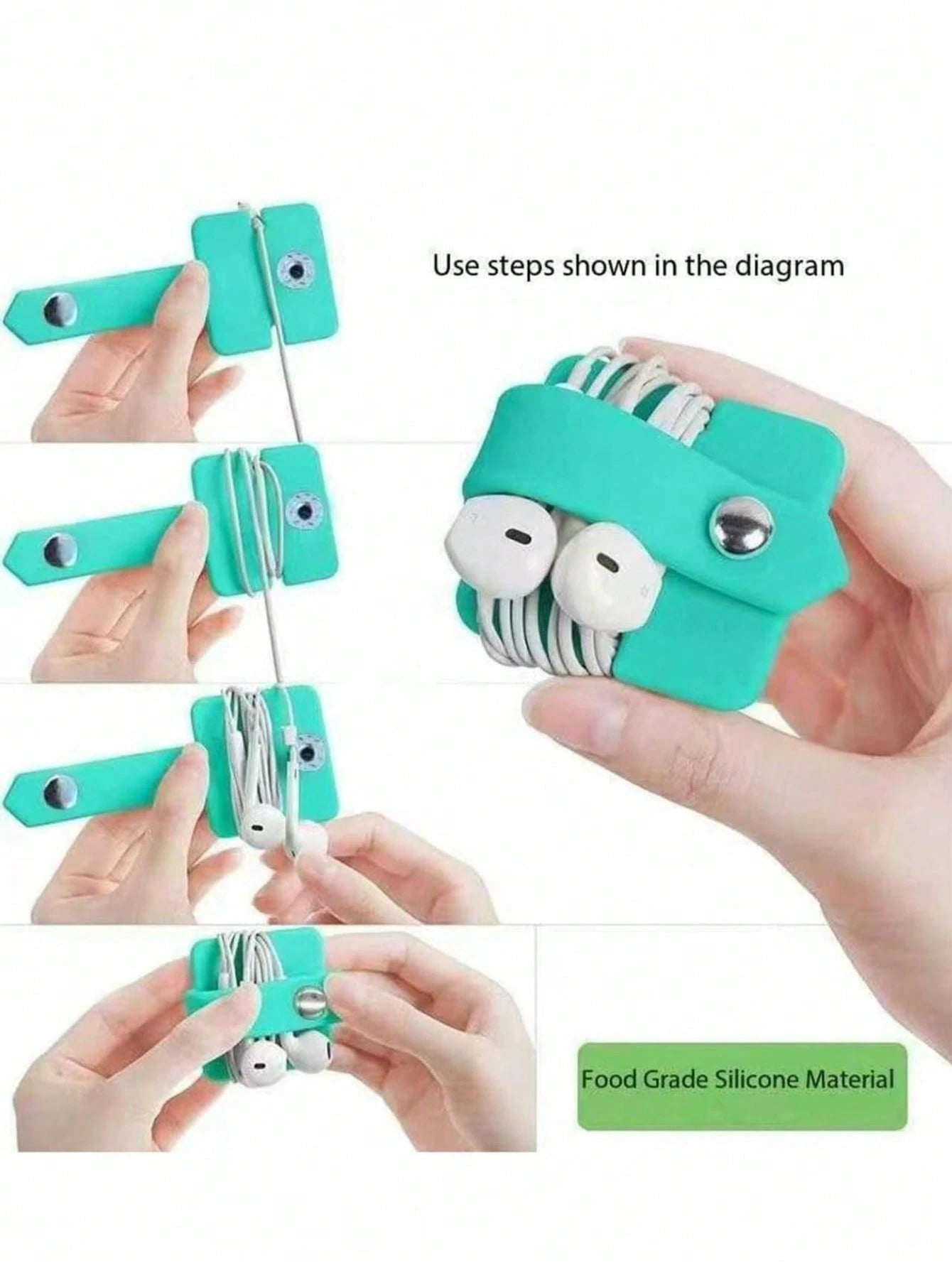 Silicone Charging Cable Organizer, Earphone Wire Winder, Data Cable Tie