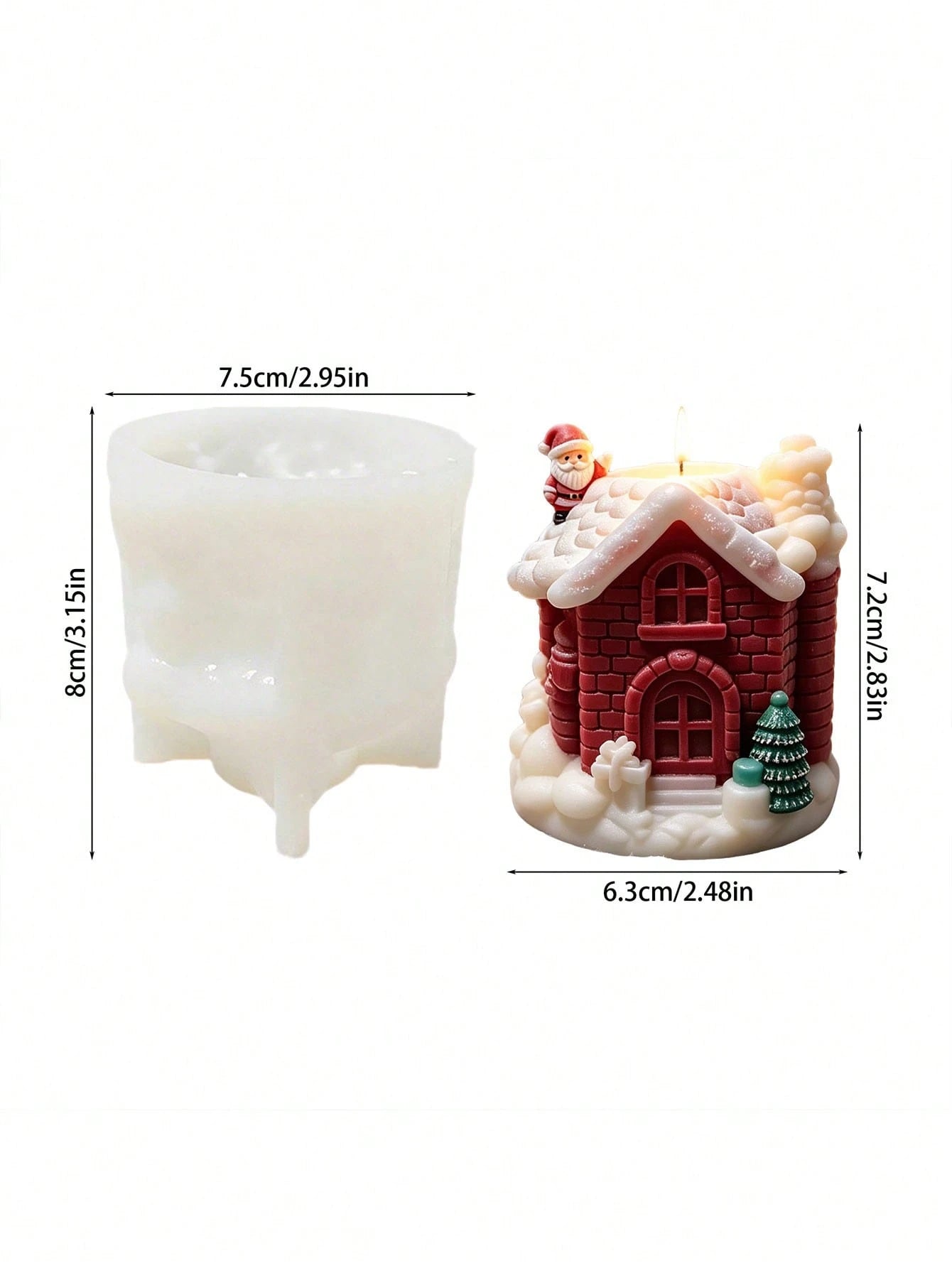 Silicone Gingerbread House Mold Suitable For DIY Candles, Resin Crafts & Plaster Building- 3D Building Mould With Irregular Roof Design For Winter Gifts, Christmas Party Decorations, Gingerbread Hous