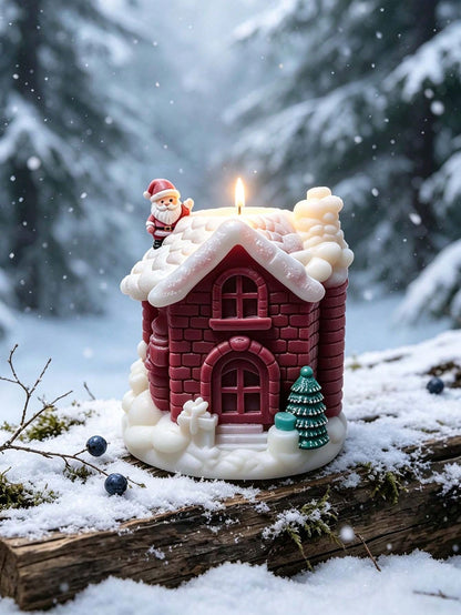 Silicone Gingerbread House Mold Suitable For DIY Candles, Resin Crafts & Plaster Building- 3D Building Mould With Irregular Roof Design For Winter Gifts, Christmas Party Decorations, Gingerbread Hous