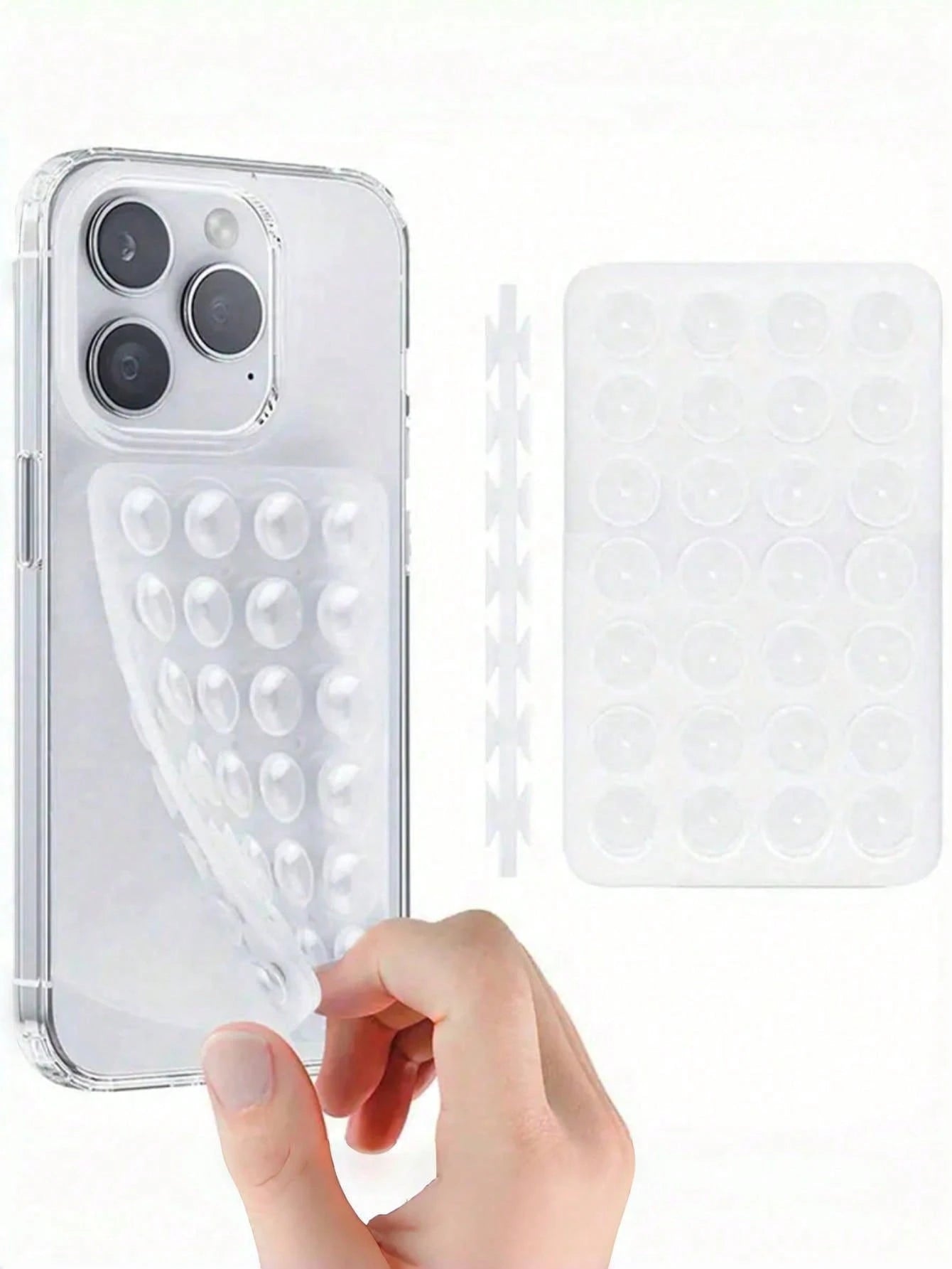 Silicone Suction Cup Phone Case Mount Double Sided Hands-Free Strong Grip Holder For Selfies Videos Android Tablets Pink