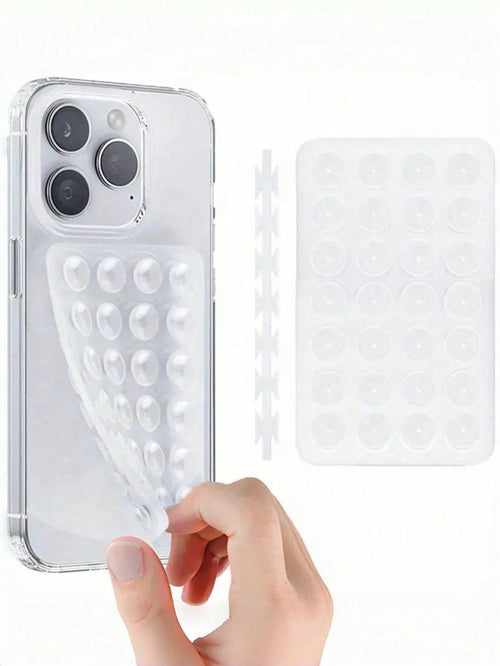 Silicone Suction Cup Phone Case Mount Double Sided Hands-Free Strong Grip Holder For Selfies Videos Android Tablets Pink