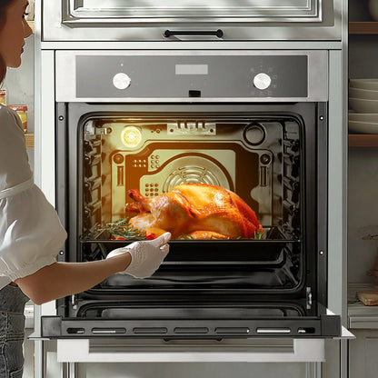 Single Wall Oven, 24" Electric Built-In Wall Oven With 9 Cooking Functions, 2.68 Cu.Ft Electric Wall Ovens With Timer, 2800W Electric Oven With Baking Rack And Tray, For Kitchen