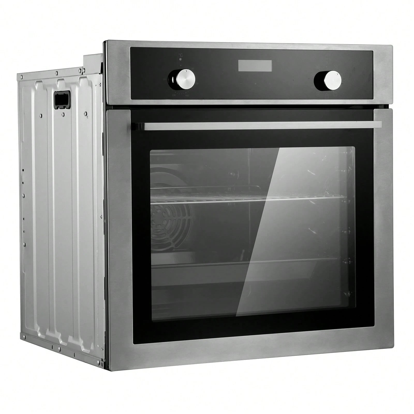 Single Wall Oven, 24" Electric Built-In Wall Oven With 9 Cooking Functions, 2.68 Cu.Ft Electric Wall Ovens With Timer, 2800W Electric Oven With Baking Rack And Tray, For Kitchen