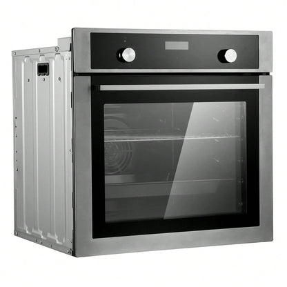 Single Wall Oven, 24" Electric Built-In Wall Oven With 9 Cooking Functions, 2.68 Cu.Ft Electric Wall Ovens With Timer, 2800W Electric Oven With Baking Rack And Tray, For Kitchen