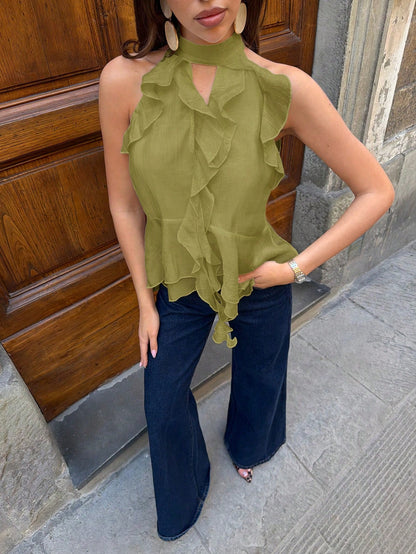 Siren Gaze Spring/Summer New Ruffle Blouse For Women Elegant