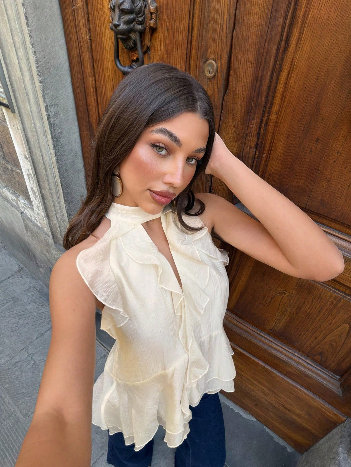 Siren Gaze Spring/Summer New Ruffle Blouse For Women Elegant