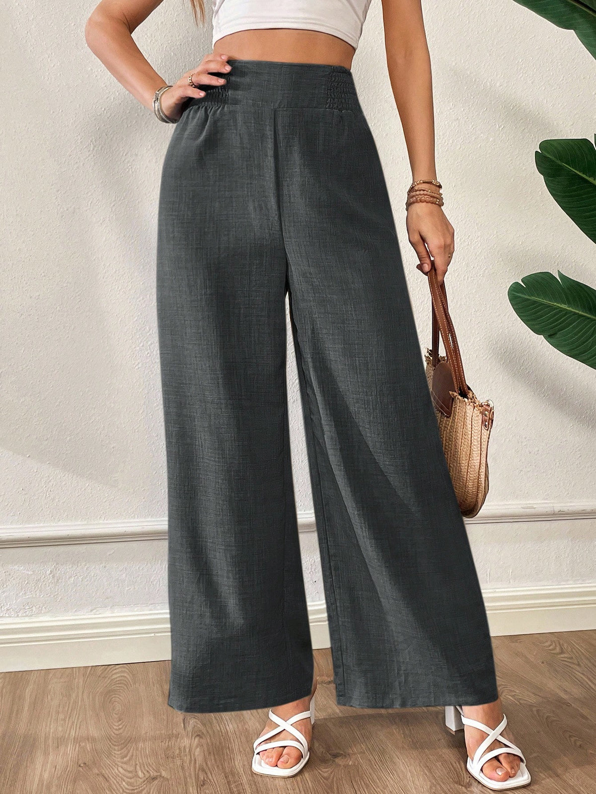 Siren Gaze Summer Casual Vacation High Waist Wide Leg Pants