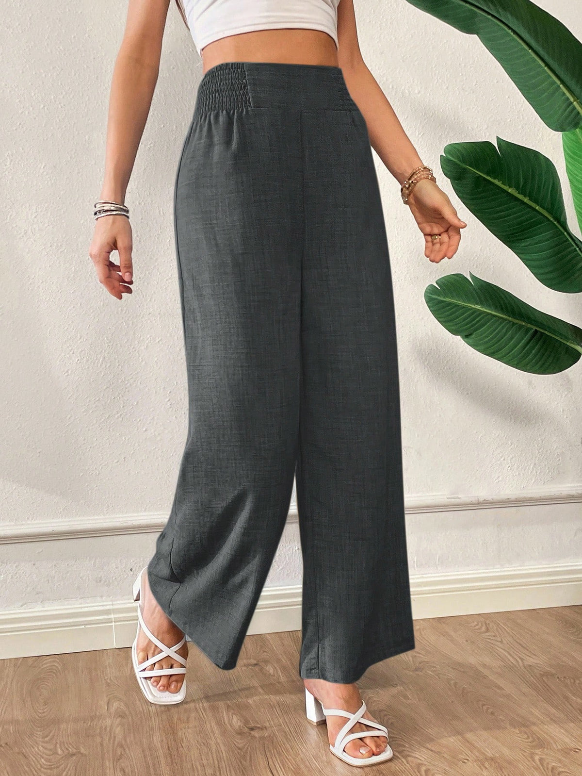 Siren Gaze Summer Casual Vacation High Waist Wide Leg Pants