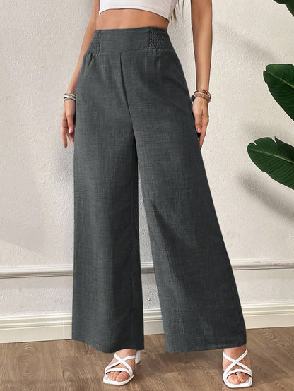 Siren Gaze Summer Casual Vacation High Waist Wide Leg Pants