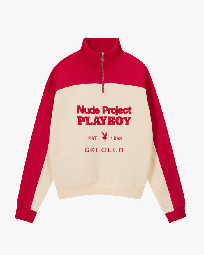 Ski Club Quarter-Zip Red