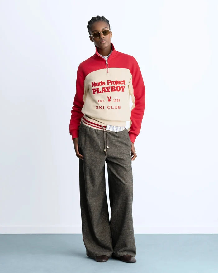 Ski Club Quarter-Zip Red