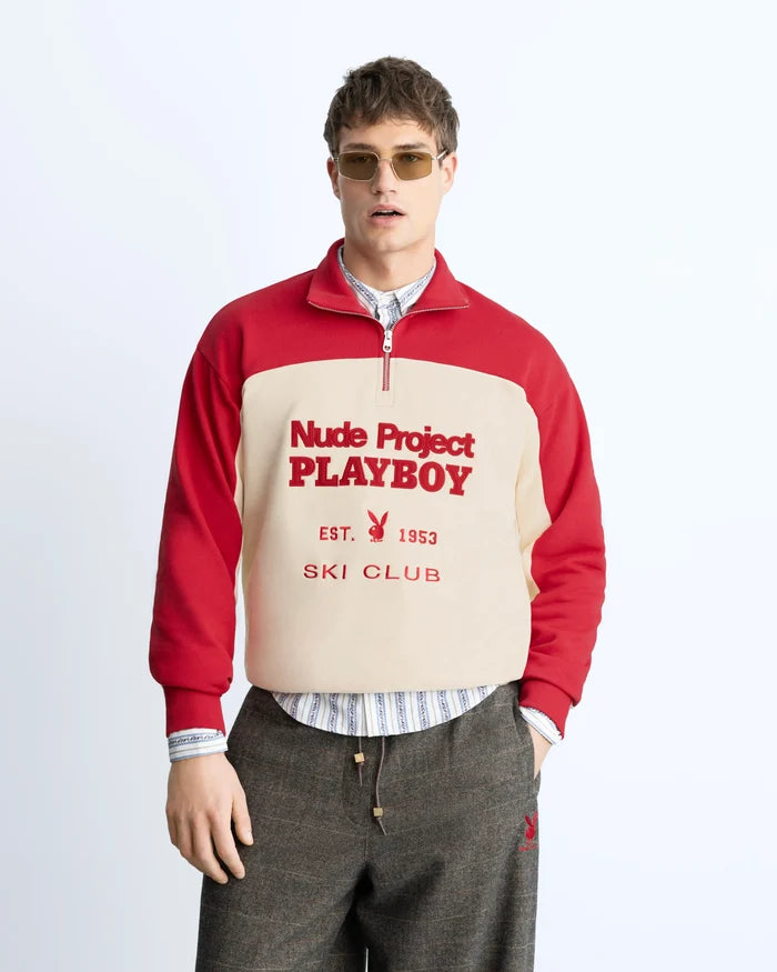 Ski Club Quarter-Zip Red