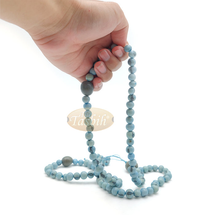 Sky Blue Natural Colored Dye Eco-Friendly Sustainable Original Açai Seed 9 mm Beads Traditional Tasbih