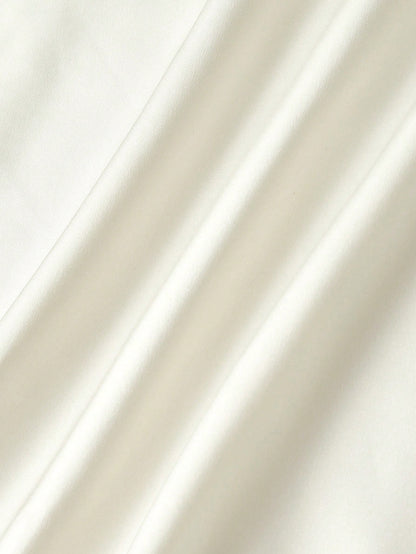 Skyraze Women's Cream White Lace Patchwork Satin Mini Dress,Summer Cottage Core Elegant Holiday Vacation, Petal Sleeve,Milkmaid French Vintage Style