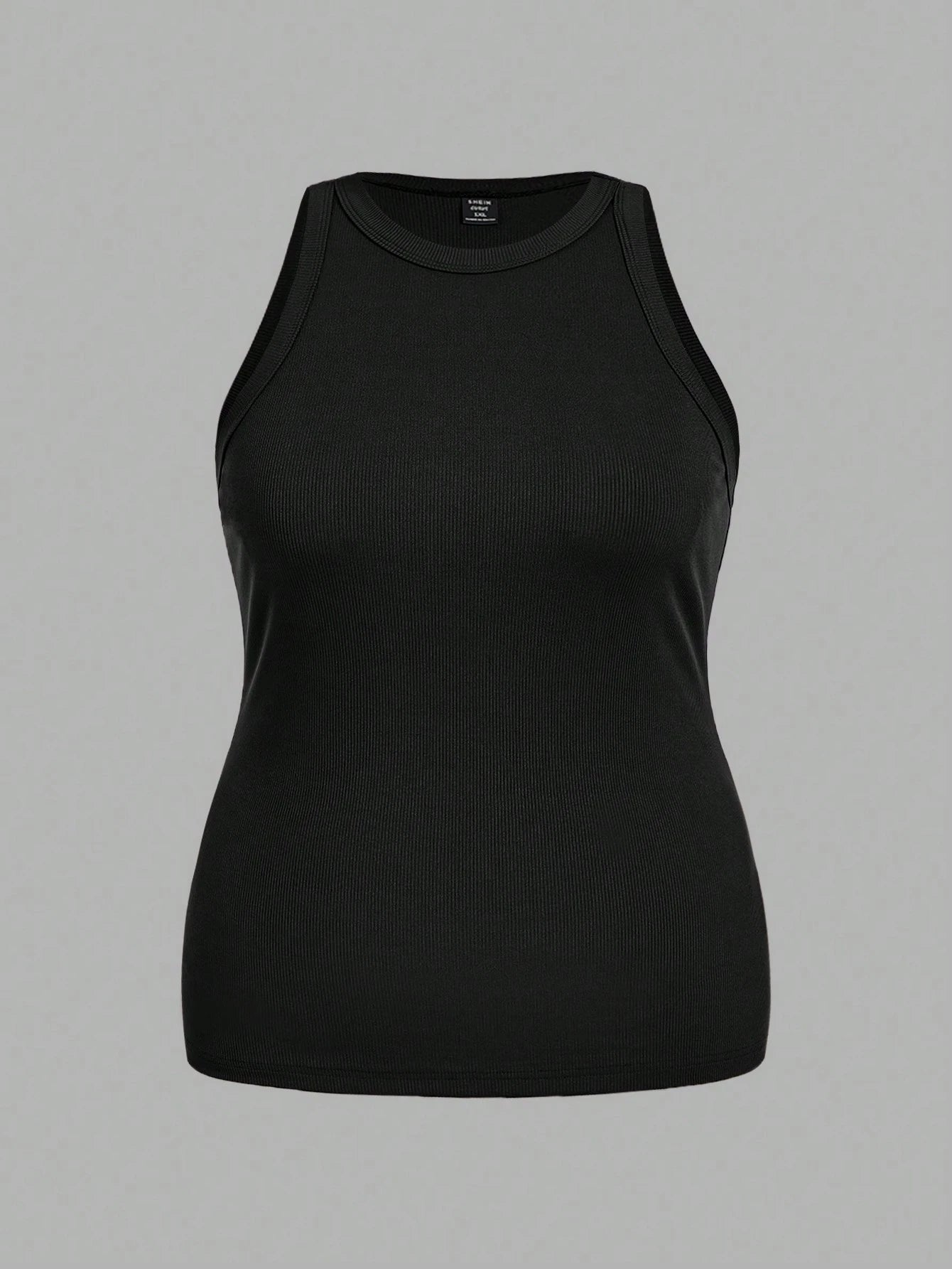 Slaydiva 2pcs Casual Minimalist Black & White Plus Size Cami Set Back To School, Spring Break
