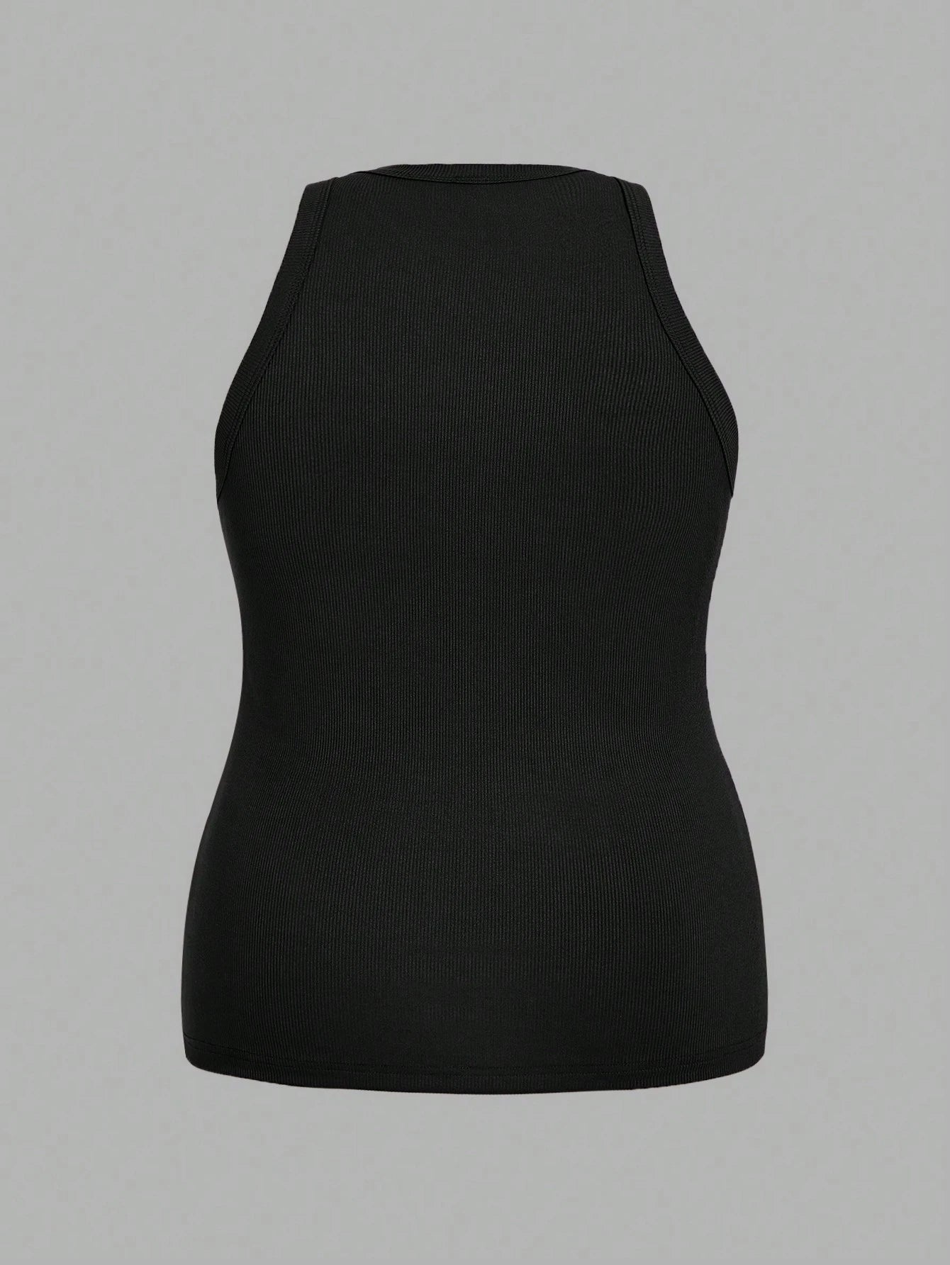 Slaydiva 2pcs Casual Minimalist Black & White Plus Size Cami Set Back To School, Spring Break