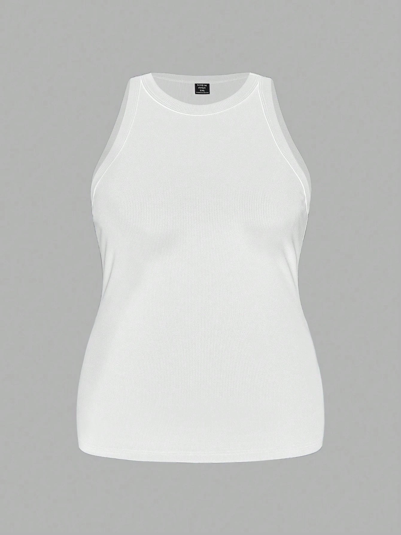 Slaydiva 2pcs Casual Minimalist Black & White Plus Size Cami Set Back To School, Spring Break
