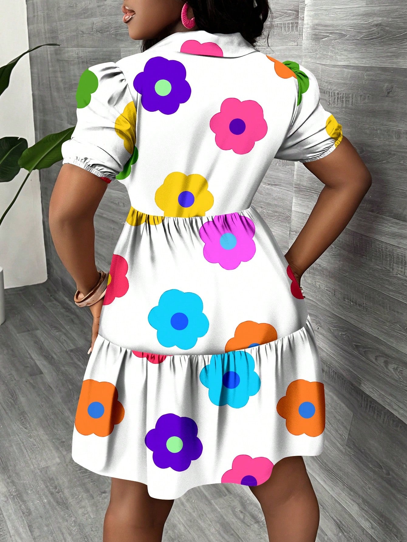 Slaydiva Casual Minimalist Women Mini Dress Suitable For Summer, Vacation, Colorful Floral Print, Boho Style Vacation Dress Suitable For Going Out Chic Dress