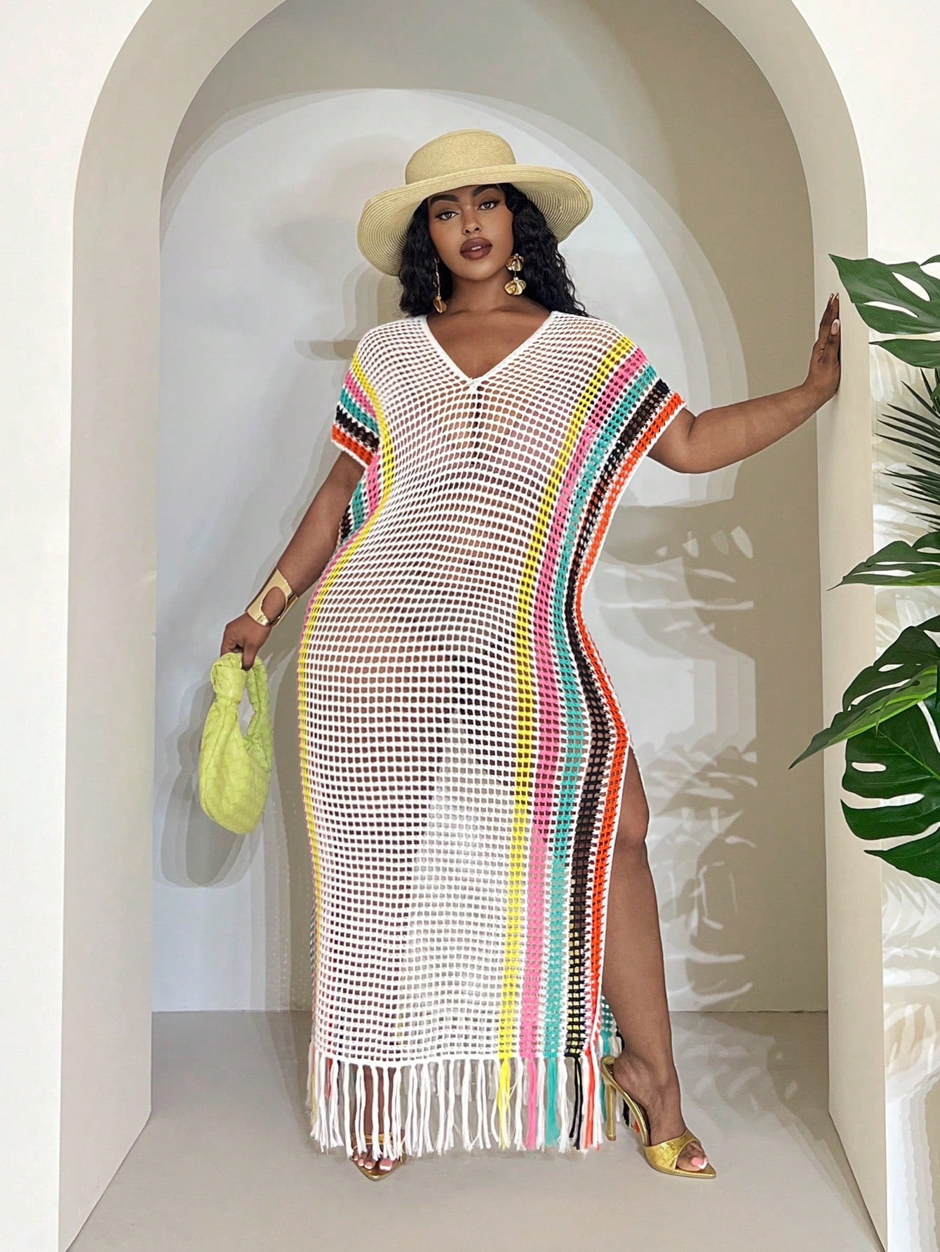 Slaydiva Orange,Summer,Boho,Beach,Holiday Lightweight Knit Crochet Beach Cover Up For Women,Plus Size Fairycore Festival Tropical Vacation Western Wear Outfit