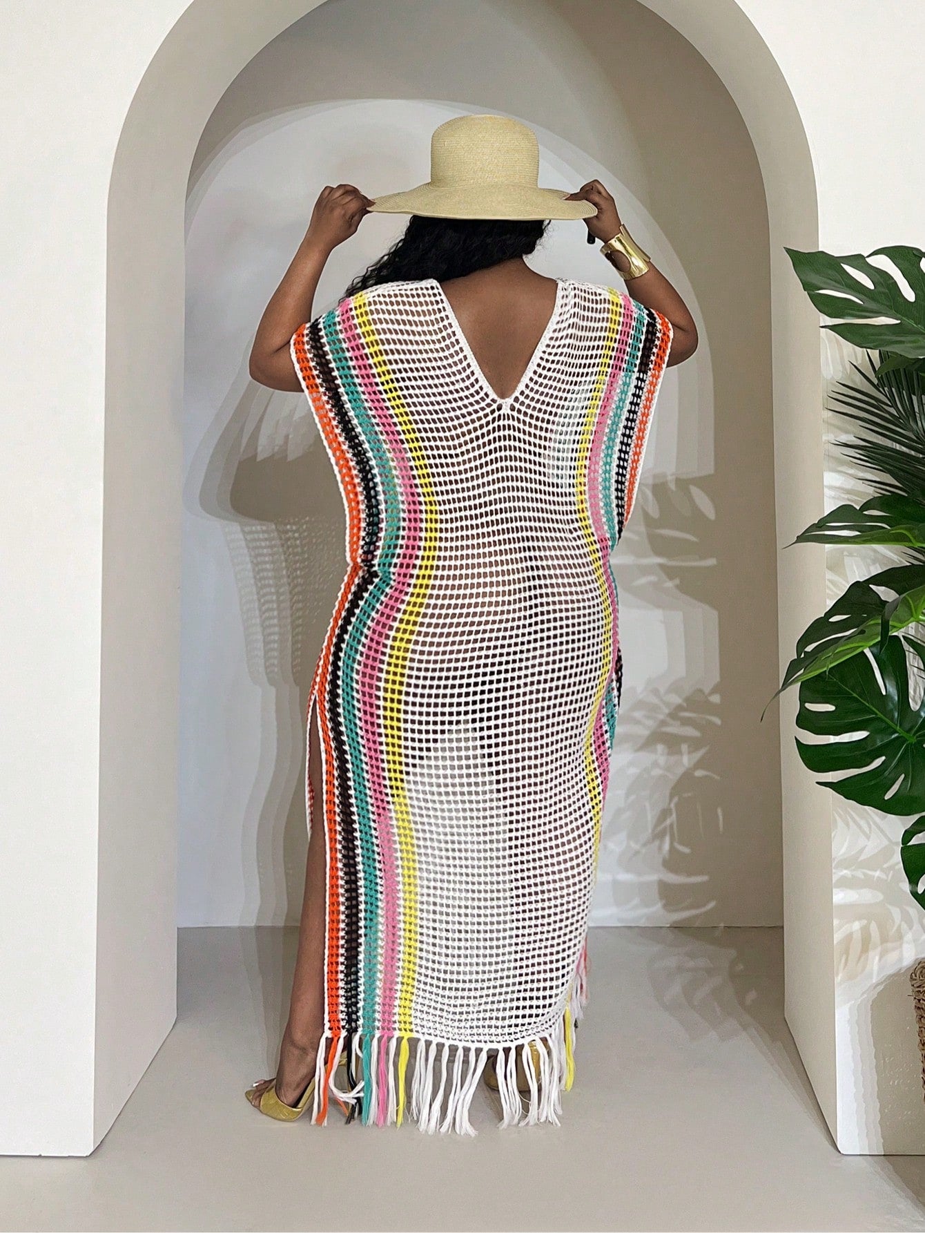Slaydiva Orange,Summer,Boho,Beach,Holiday Lightweight Knit Crochet Beach Cover Up For Women,Plus Size Fairycore Festival Tropical Vacation Western Wear Outfit
