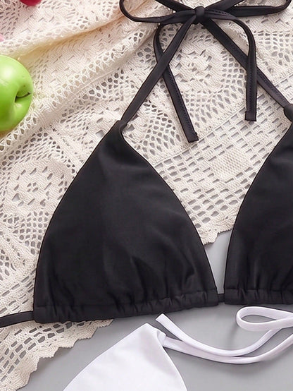 Slaydiva Plus Size Women's Single Halter Neck 3-Piece Bikini Swimwear Top