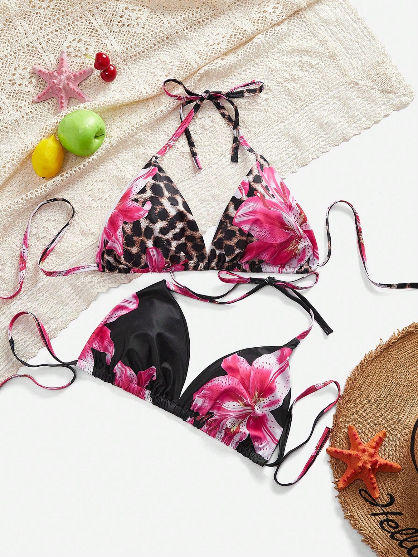 Slaydiva Plus Size Women's Single Halter Neck 3-Piece Bikini Swimwear Top