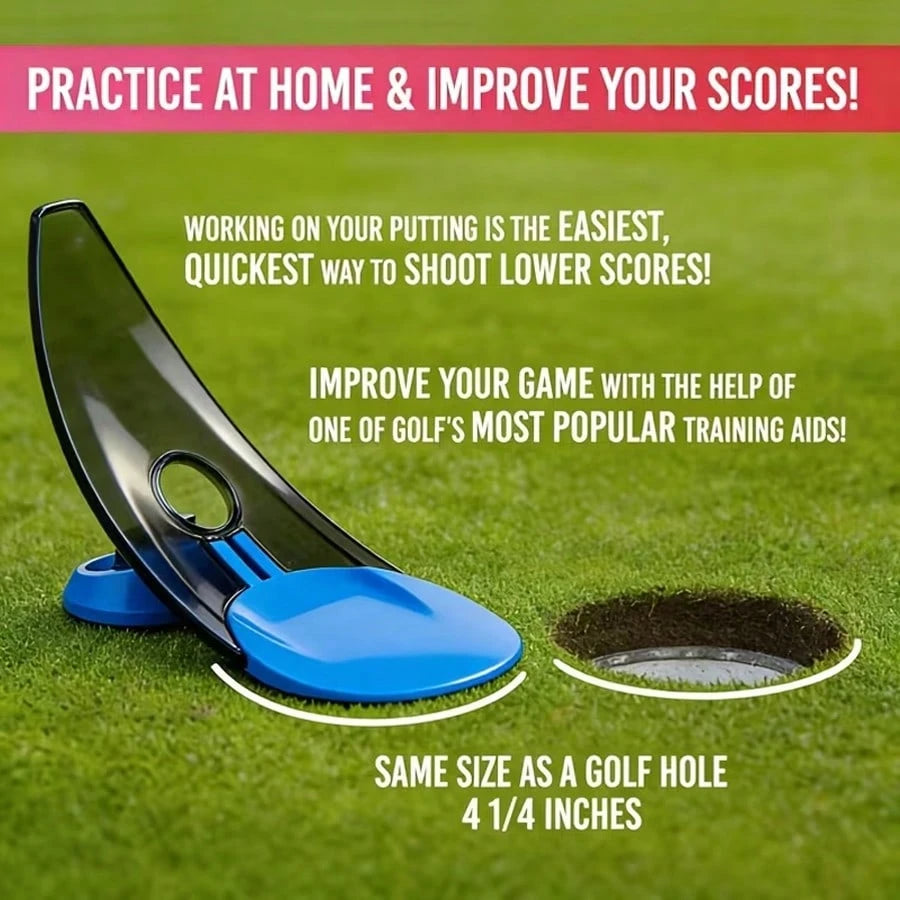 Sloped Folding Golf Putter Trainer| Portable Indoor/Outdoor Practice Hole Cup, Silent Battery-Free Design, Reusable Training Aid, Multiple Colors Available