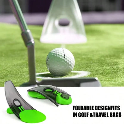 Sloped Folding Golf Putter Trainer| Portable Indoor/Outdoor Practice Hole Cup, Silent Battery-Free Design, Reusable Training Aid, Multiple Colors Available