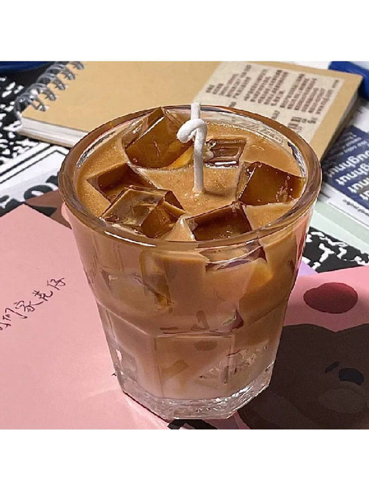 Small Coffee Scented Candle, Soy Wax Ins Style Beverage Fragrance Mini Glass Candle, Home Decor Candle Gift Gifts Birthday Graduation