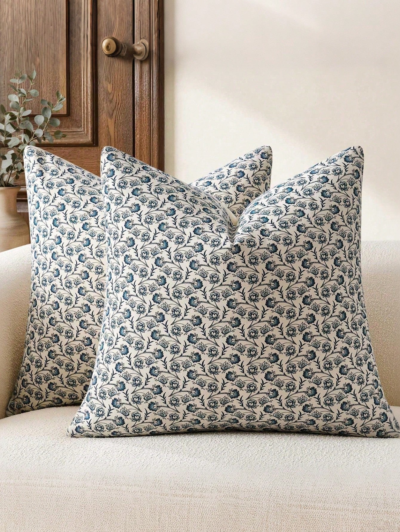 Small Floral Throw Pillow Cover, Decorative Country Style Cushion Case, Pastoral Print Pillowcase, Suitable For Sofa, Bedroom, Living Room, Etc., Ideal For Daily Use, Parties, Holidays, Etc.