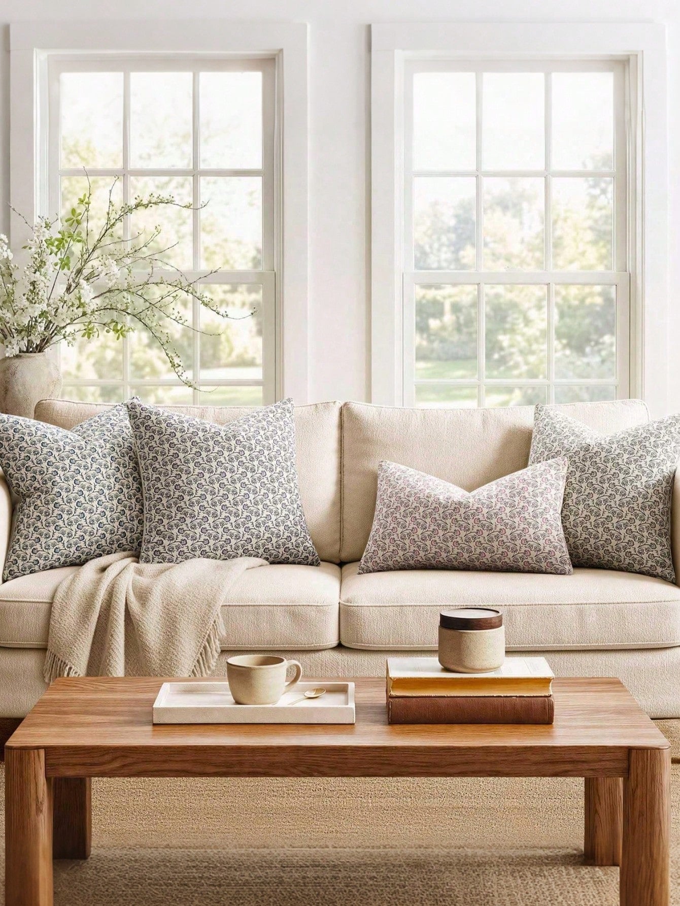 Small Floral Throw Pillow Cover, Decorative Country Style Cushion Case, Pastoral Print Pillowcase, Suitable For Sofa, Bedroom, Living Room, Etc., Ideal For Daily Use, Parties, Holidays, Etc.